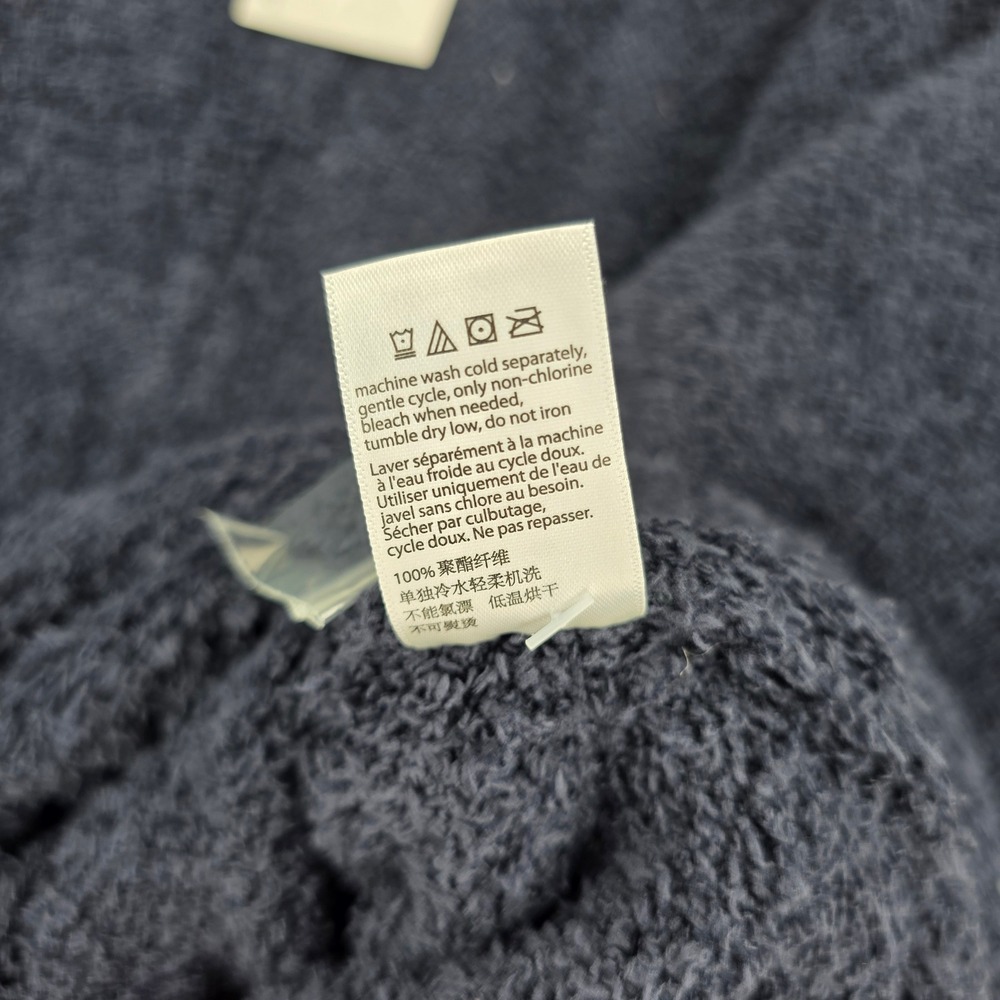 Barefoot Dreams CozyChic Adult Hooded Robe Carbon Gray Half Zip 589 Size 2 NWT - Picture 7 of 7